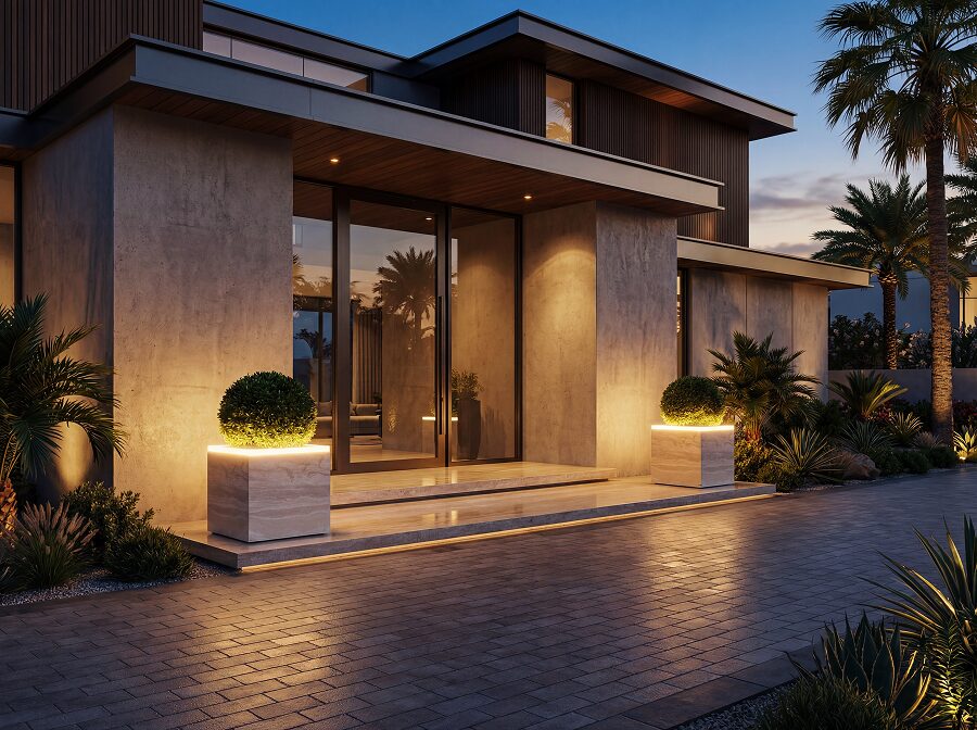 Travertine Dubai villa view 1